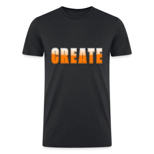 CREATE Vibrant Orange Bold Word Graphic - Men’s Tri-Blend Organic T-Shirt