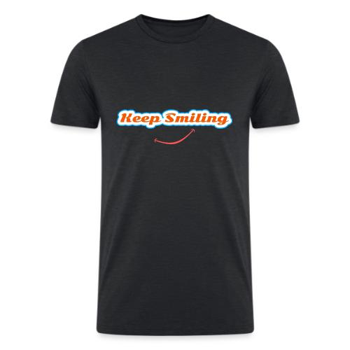 Keep Smiling Positive Vibes Graphic - Men’s Tri-Blend Organic T-Shirt