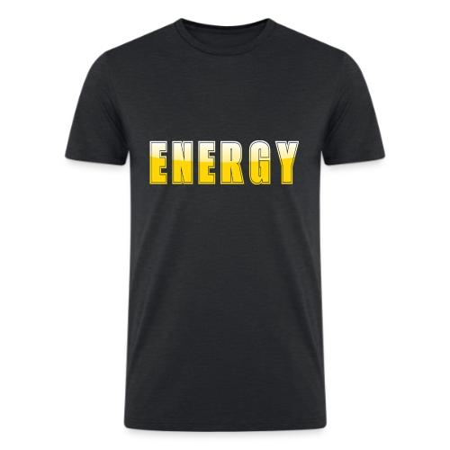 ENERGY Electric Yellow Power Word Design - Men’s Tri-Blend Organic T-Shirt