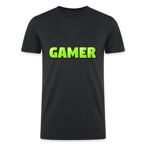 Gamer Neon Green Gaming Logo Design - Men’s Tri-Blend Organic T-Shirt
