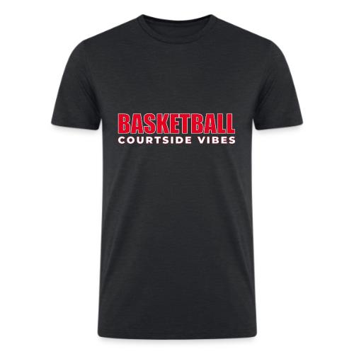 Courtside Vibes Basketball Typography Design - Men’s Tri-Blend Organic T-Shirt