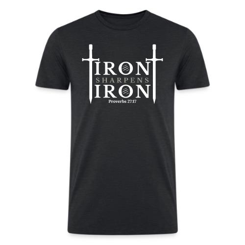 Iron Sharpens Iron - Proverbs 27:17 (White & Grey) - Men’s Tri-Blend Organic T-Shirt