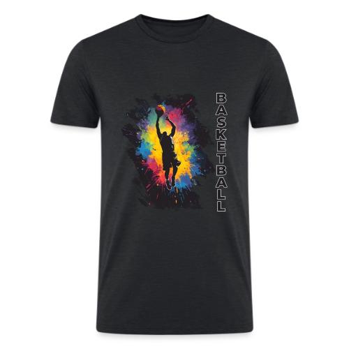High Energy Basketball Paint Splatter Art - Men’s Tri-Blend Organic T-Shirt