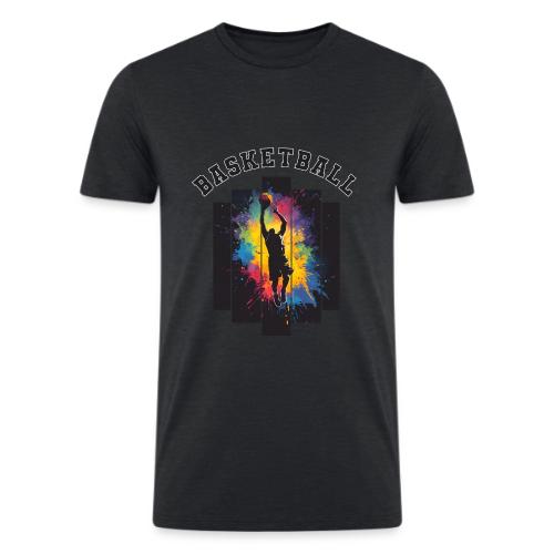 Basketball Slam Dunk Splash Design - Men’s Tri-Blend Organic T-Shirt