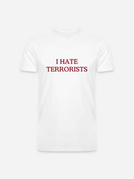Hate-Terrorists-Long-Sleeve- - Men’s Tri-Blend Organic T-Shirt -