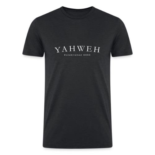 Yahweh Established 0000 in white - Men’s Tri-Blend Organic T-Shirt