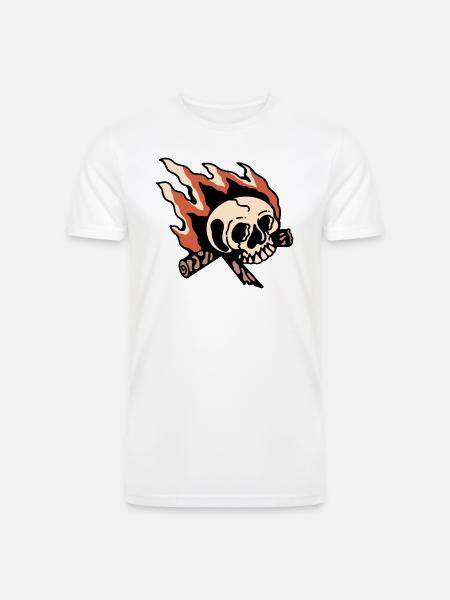 Skull Bonfire - Men’s Tri-Blend Organic T-Shirt -