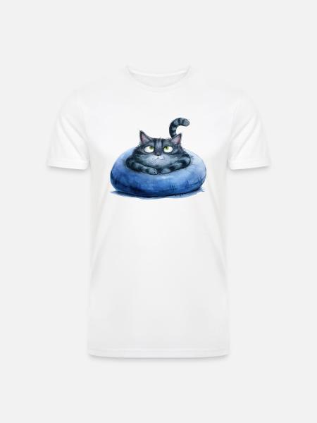 Funny Cat - Men’s Tri-Blend Organic T-Shirt -