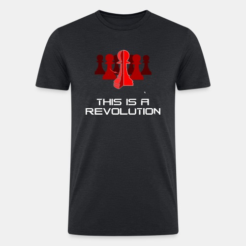 This is a Revolution. 3D CAD. Red, Ominous - Men’s Tri-Blend Organic T-Shirt