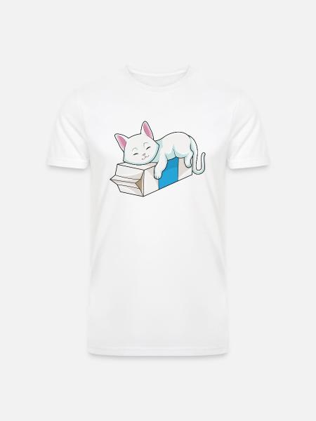 Cat With Milk - Men’s Tri-Blend Organic T-Shirt -