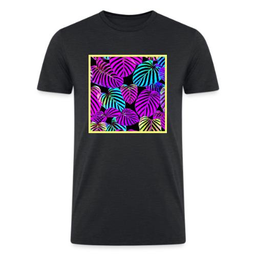 NeonLeaf Harmony Vibrant Pattern - Men’s Tri-Blend Organic T-Shirt