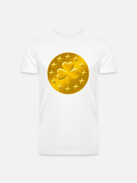 Lucky Shamrock Coin - Men’s Tri-Blend Organic T-Shirt -