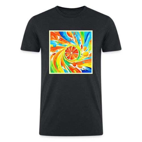 Citrus swirling Splash Design - Men’s Tri-Blend Organic T-Shirt