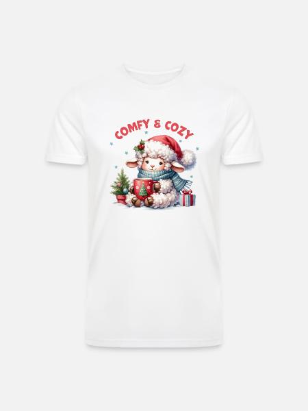 Comfy Cozy, Cute Christmas - Men’s Tri-Blend Organic T-Shirt -