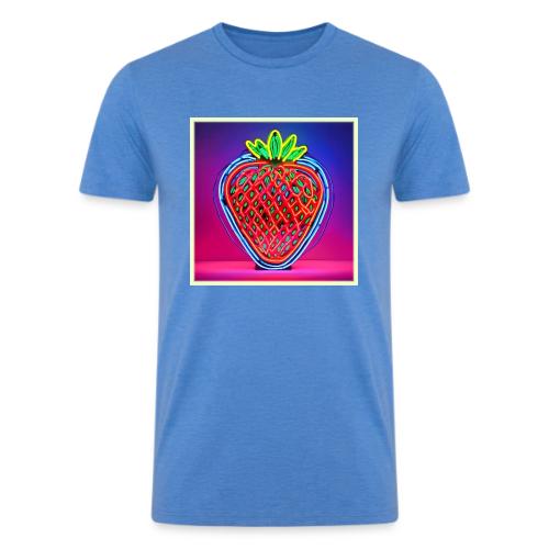Vibrant Strawberry Neon Sign - Men’s Tri-Blend Organic T-Shirt