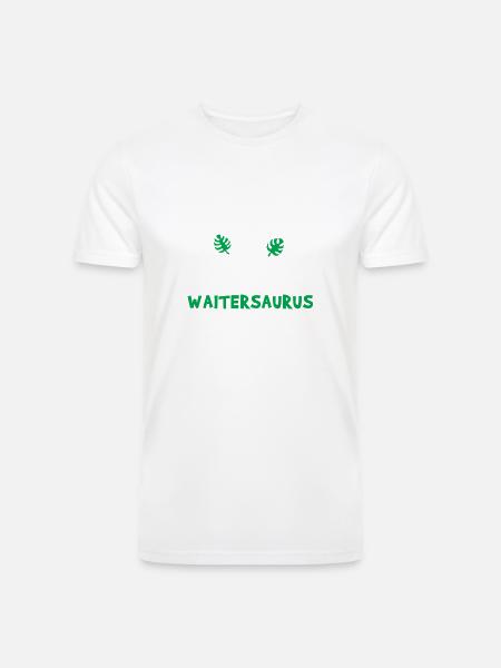 Waiter Saurus Dinosaur - Men’s Tri-Blend Organic T-Shirt -