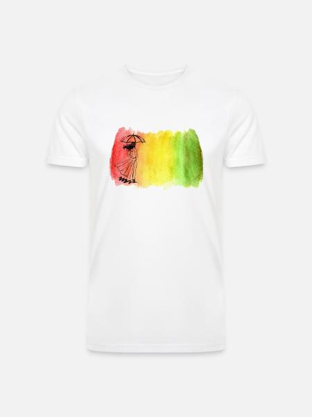 Girl with Umbrella - Men’s Tri-Blend Organic T-Shirt - 