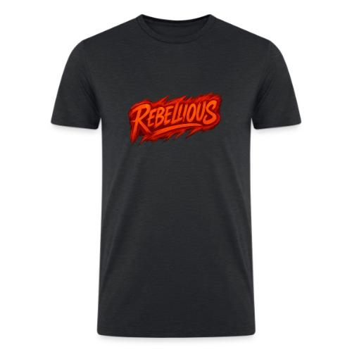 Rebellious Graffiti Neon Orange Streetwear T-Shirt - Men’s Tri-Blend Organic T-Shirt