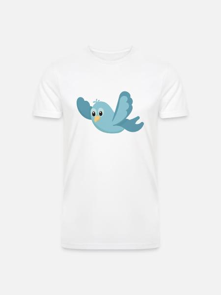 Cartoon Blue Bird - Men’s Tri-Blend Organic T-Shirt - 
