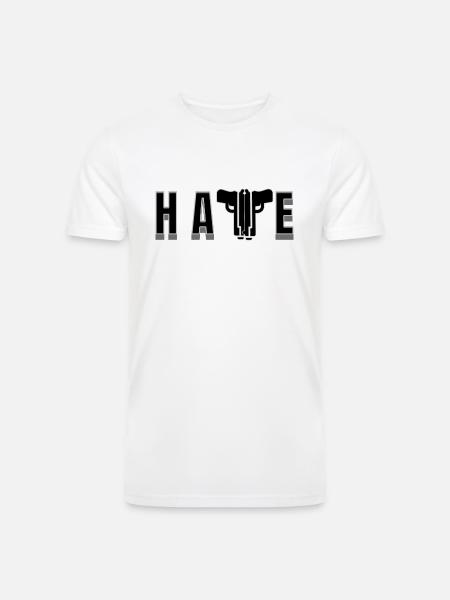 HATE GUNS - Men’s Tri-Blend Organic T-Shirt -