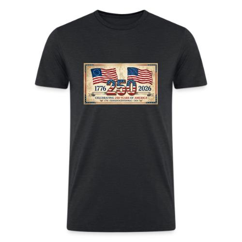 USA 250th Anniversary Flags Emblem - Men’s Tri-Blend Organic T-Shirt
