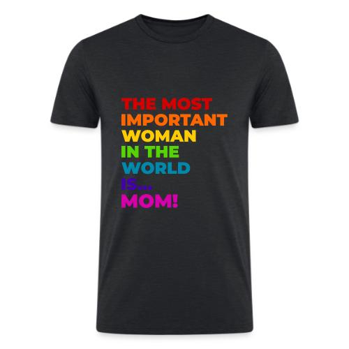 Mom: The Most Important Woman in the World - Men’s Tri-Blend Organic T-Shirt