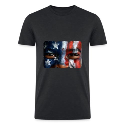 USA: Three Panels of Pride - Men’s Tri-Blend Organic T-Shirt