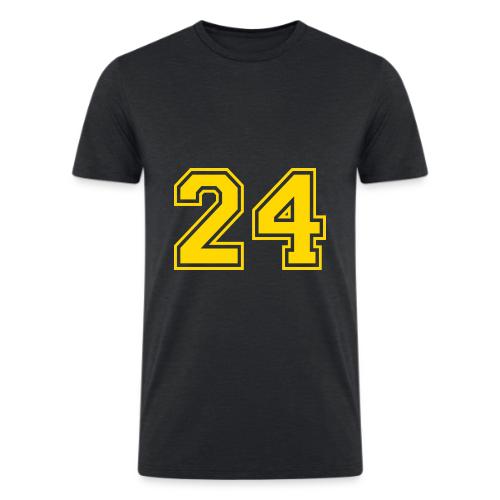 Number 24 in a classic athletic collegiate font - Men’s Tri-Blend Organic T-Shirt