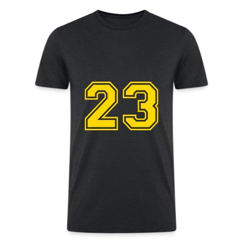 Number 23 in a classic athletic collegiate font - Men’s Tri-Blend Organic T-Shirt