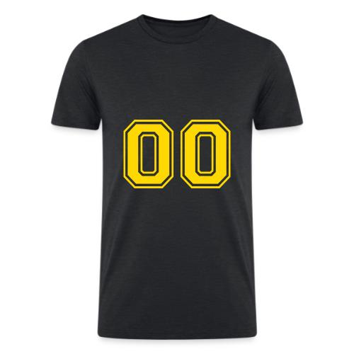 Number 00 in a classic athletic collegiate font - Men’s Tri-Blend Organic T-Shirt