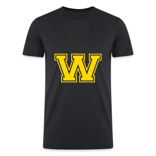 Letter W – Capital Athletic Alphabet Monogram - Men’s Tri-Blend Organic T-Shirt