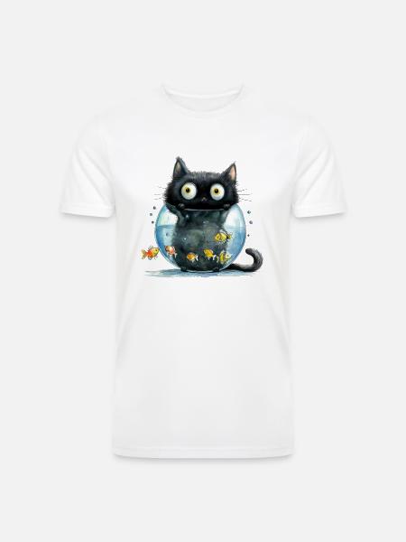 Funny Cat - Men’s Tri-Blend Organic T-Shirt -