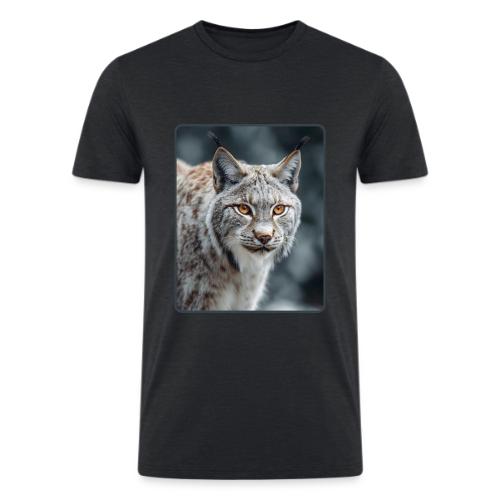 Lynx Portrait Piercing Eyes Design - Men’s Tri-Blend Organic T-Shirt