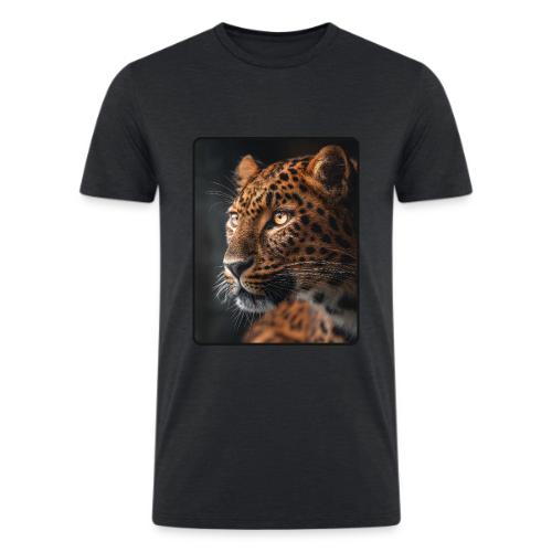 Amur Leopard Face Wildlife Design - Men’s Tri-Blend Organic T-Shirt