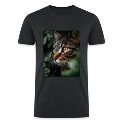 Tabby Cat Jungle Eyes Design - Men’s Tri-Blend Organic T-Shirt