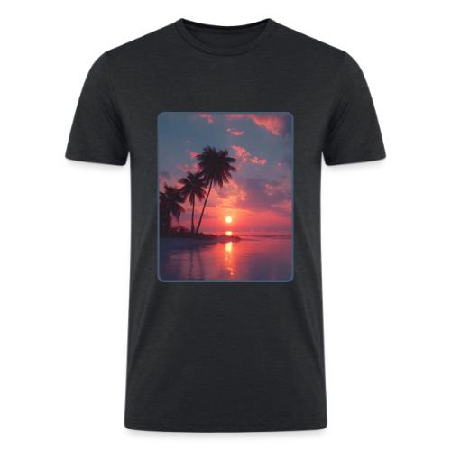 Tropical Sunset Ocean Reflection Design - Men’s Tri-Blend Organic T-Shirt
