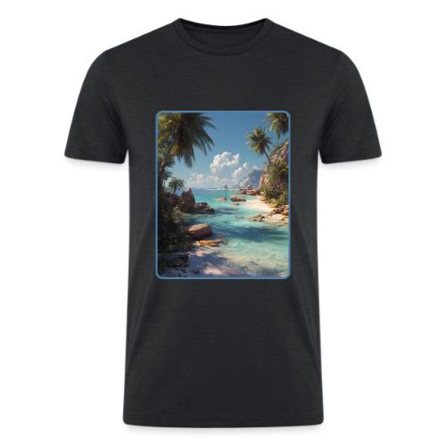 Tropical Island Paradise Ocean Design - Men’s Tri-Blend Organic T-Shirt