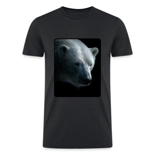 Polar Bear Close-Up Wildlife Design - Men’s Tri-Blend Organic T-Shirt
