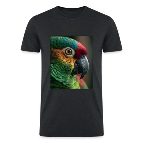 Colorful Parrot Close-Up Design - Men’s Tri-Blend Organic T-Shirt