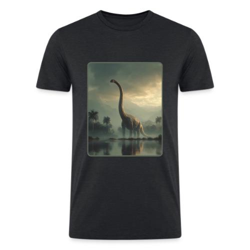 Brachiosaurus Misty Lake Design - Men’s Tri-Blend Organic T-Shirt