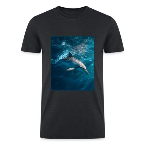 Dolphin Sunlit Ocean Serenity Design - Men’s Tri-Blend Organic T-Shirt