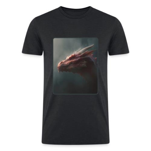 Red Dragon Fog Portrait Design - Men’s Tri-Blend Organic T-Shirt