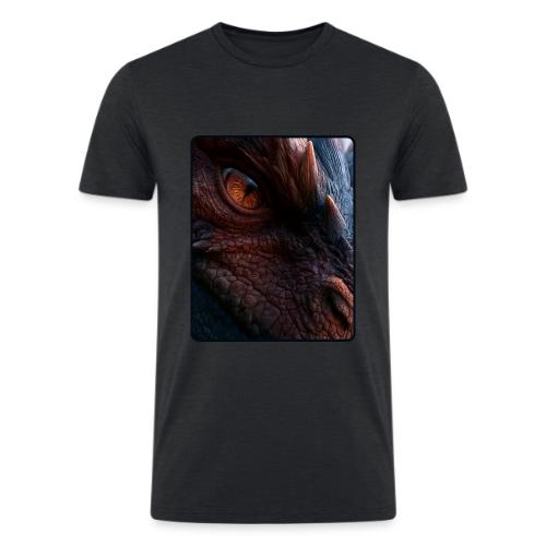 Fierce Ancient Dragon Portrait Design - Men’s Tri-Blend Organic T-Shirt