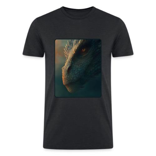 Golden Eye Dragon Close-Up Design - Men’s Tri-Blend Organic T-Shirt