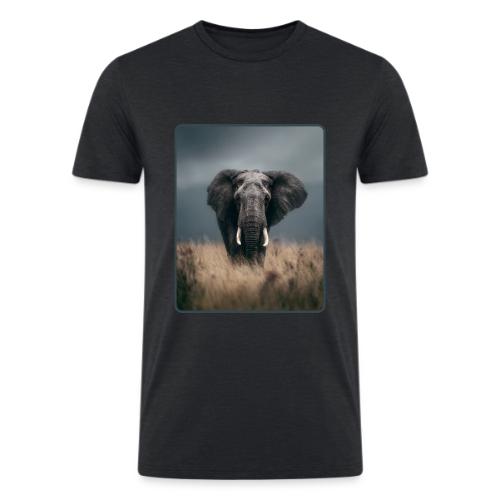 Majestic African Elephant Portrait Design - Men’s Tri-Blend Organic T-Shirt