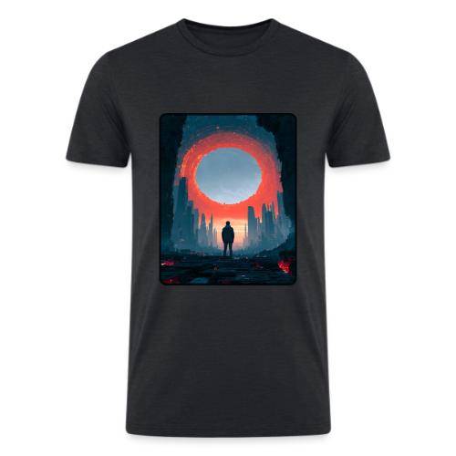 Cosmic Portal Future City Design - Men’s Tri-Blend Organic T-Shirt