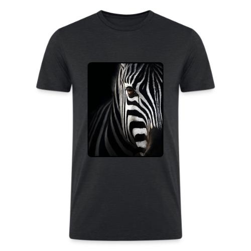 Zebra High Contrast Portrait Design - Men’s Tri-Blend Organic T-Shirt