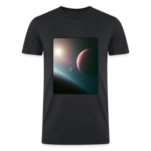 Deep Space Planet Horizon Art - Men’s Tri-Blend Organic T-Shirt