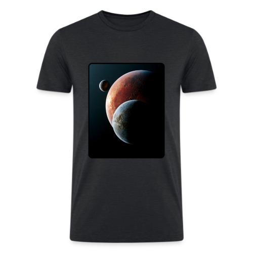 Three Planets Deep Space Design - Men’s Tri-Blend Organic T-Shirt
