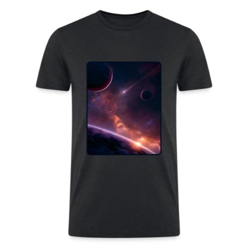 Cosmic Sunset Nebula Space Art - Men’s Tri-Blend Organic T-Shirt